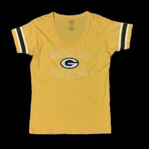 47 Brands womans xxL yellow Green Bay Packers short sleeve T-shirt